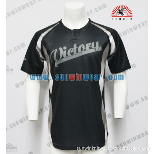 men fashion sublimation all black baseball jersey